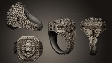 Jewelry rings signet ring Lion 3d model